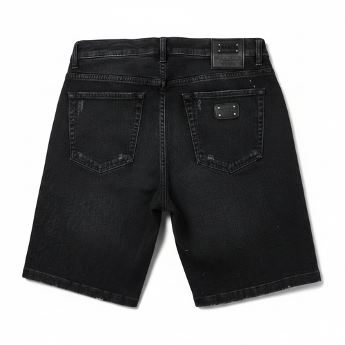 Dolce & Gabbana Black Distressed Denim Shorts