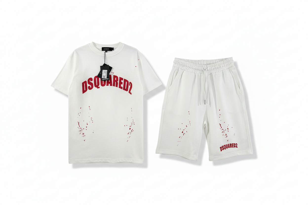 Dsquared2 Paint Splatter Set – T-shirt & Shorts