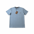 Tricou premium albastru Loro Piana cu fundal alb