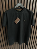 Tricou Premium Negru Loro Piana - Logo Auriu