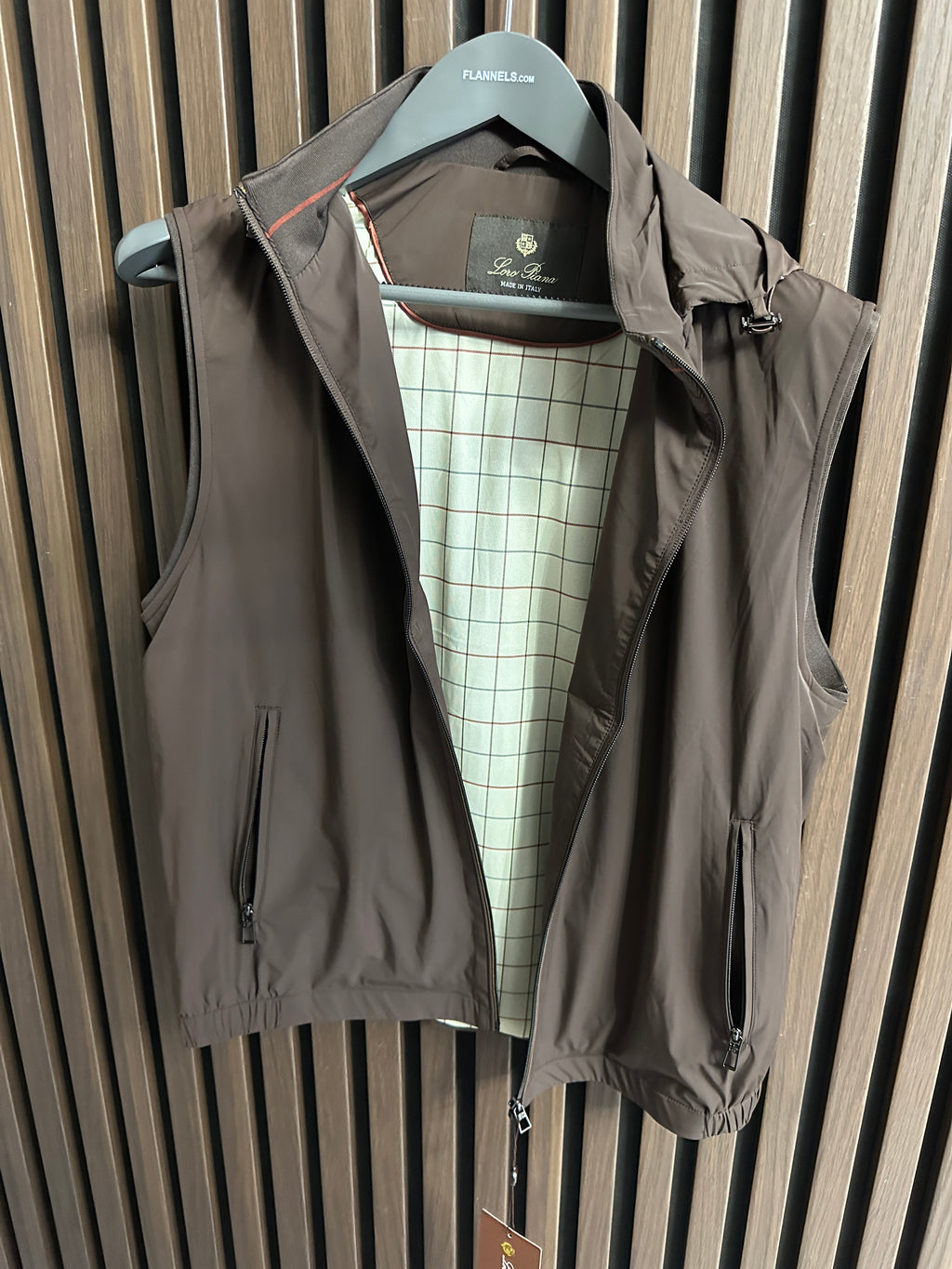 Vestă Premium Loro Piana cu Glugă - Taupe