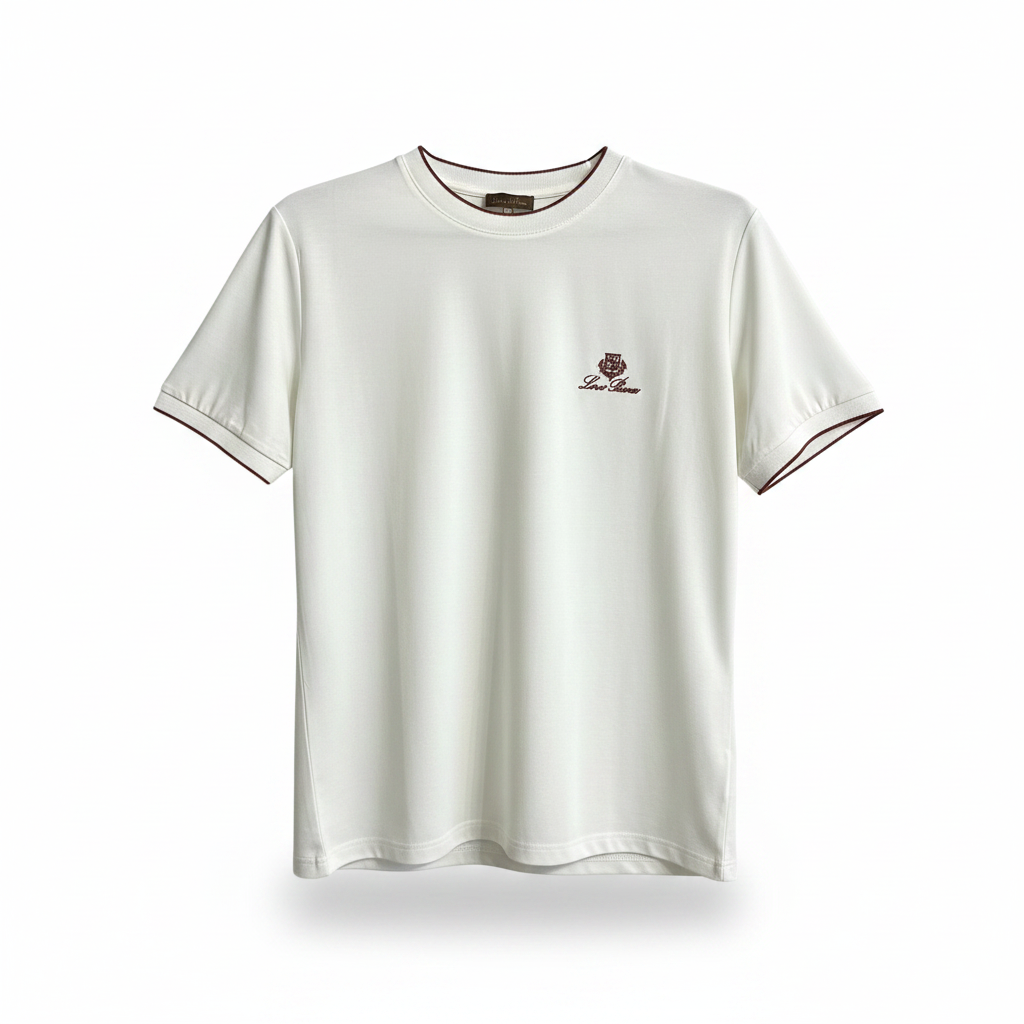 Tricou Loro Piana Alb - Fundal Alb
